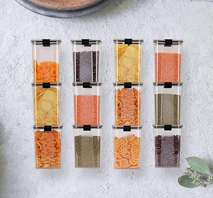 Image of Look Air Tight Container For kitchen, Storage Set, Container Set, Kitchen Accessories Item, Kitchen & Pantry Organizer 1100ml (Pack of 4) (4)