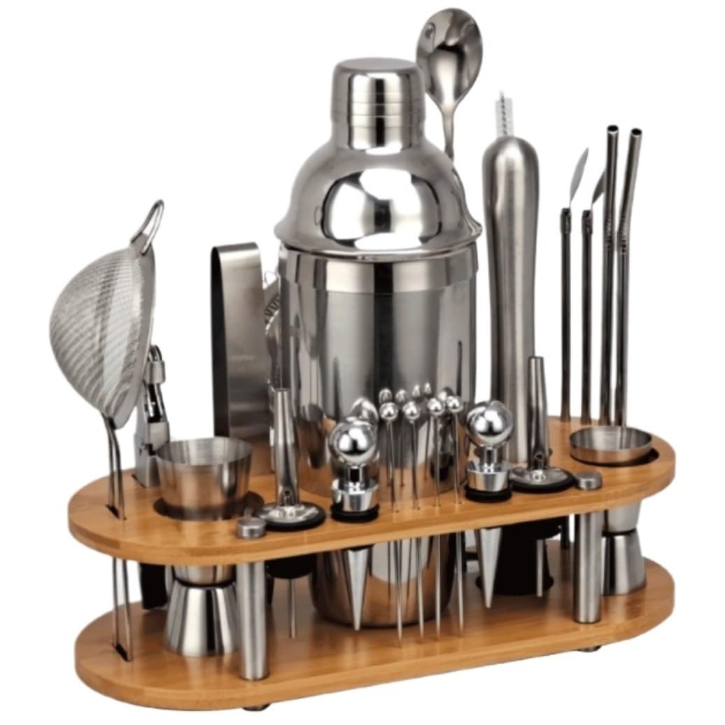 Kit Cocktail Juego de coctelera Acero Inoxidable, 23 Uds., Kit Barman, Profesional coctelería Juego De Coctéles(350ml)