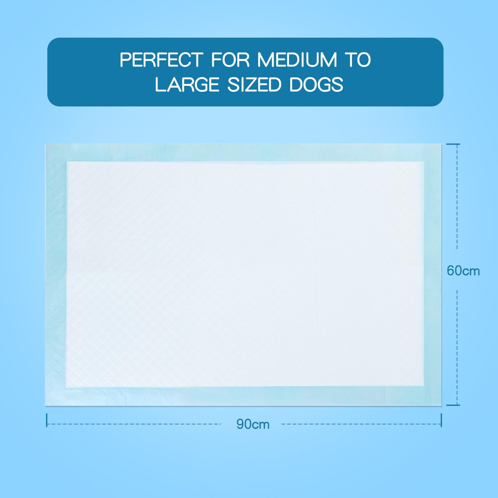 Nobleza - 50 pz Tappetini igienici per Cani, Misure 90 * 60cm, Tappetini assorbenti per Animali Domestici
