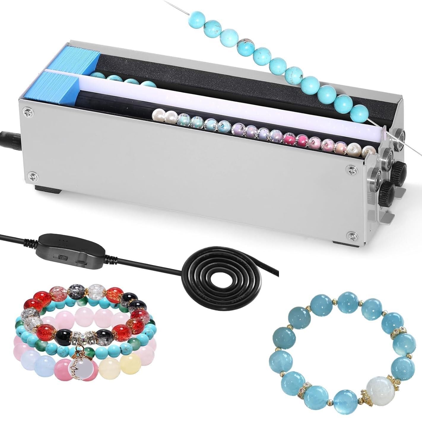 Machine à perles électrique pour enfilage rapide et fabrication de bijoux