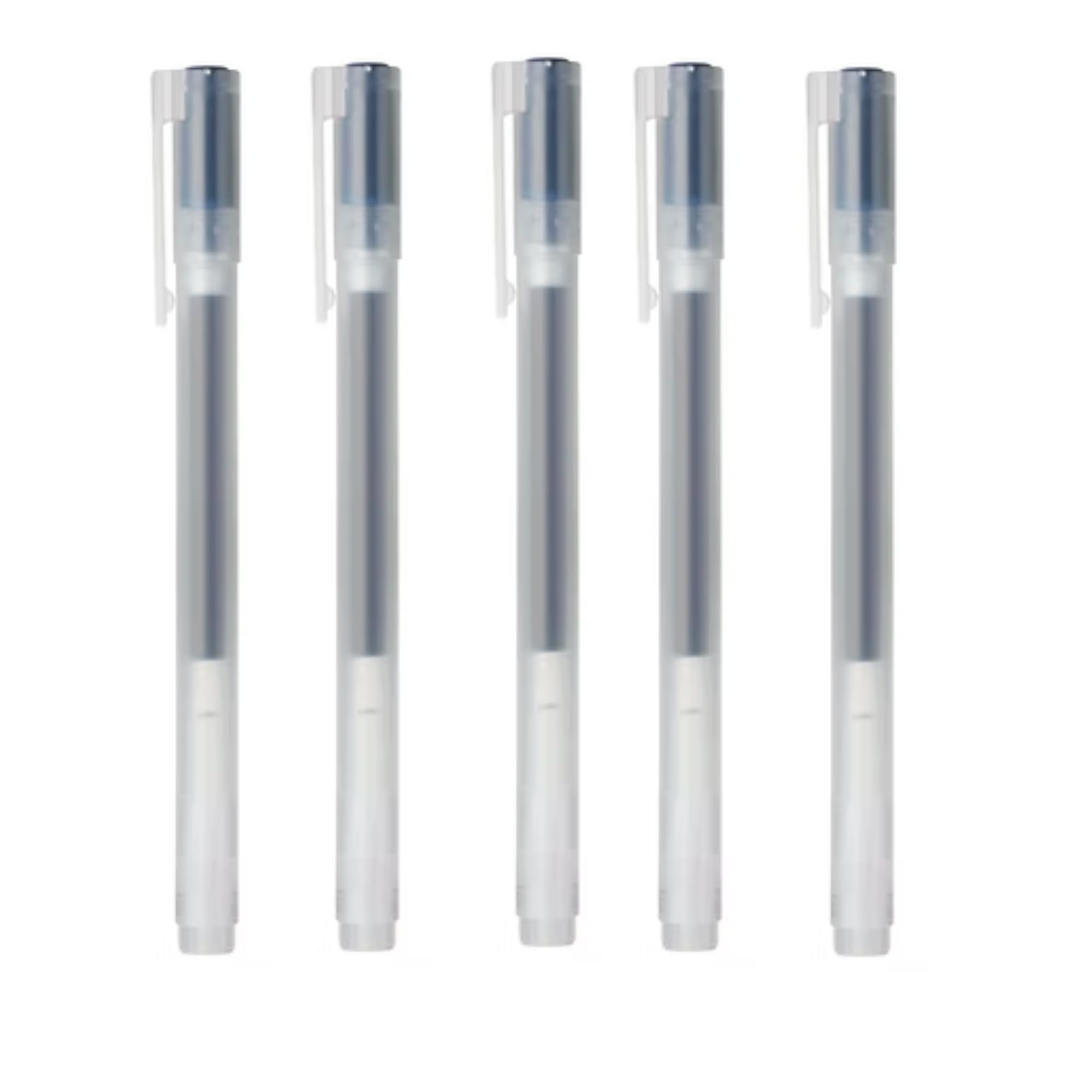 Muji Pens 0.5mm Black Gel Pen – Pack of 5 | Smooth Writing Japanese Stationery | Fine Tip Ballpoint Pens for Students, Office, Handwriting, Journaling & Notes | Smudge-Free Ink