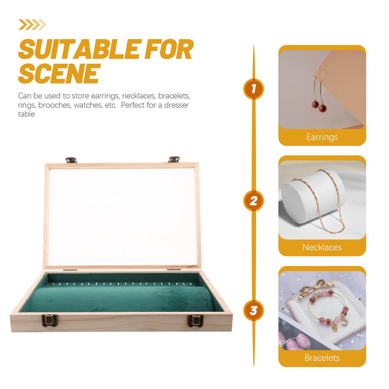Caja Organizadora de Joyas Portátil de Madera y Tela para Anillos y Pulseras Diseño Delicado Adecuado para Viajes y Almacenamiento Seguro