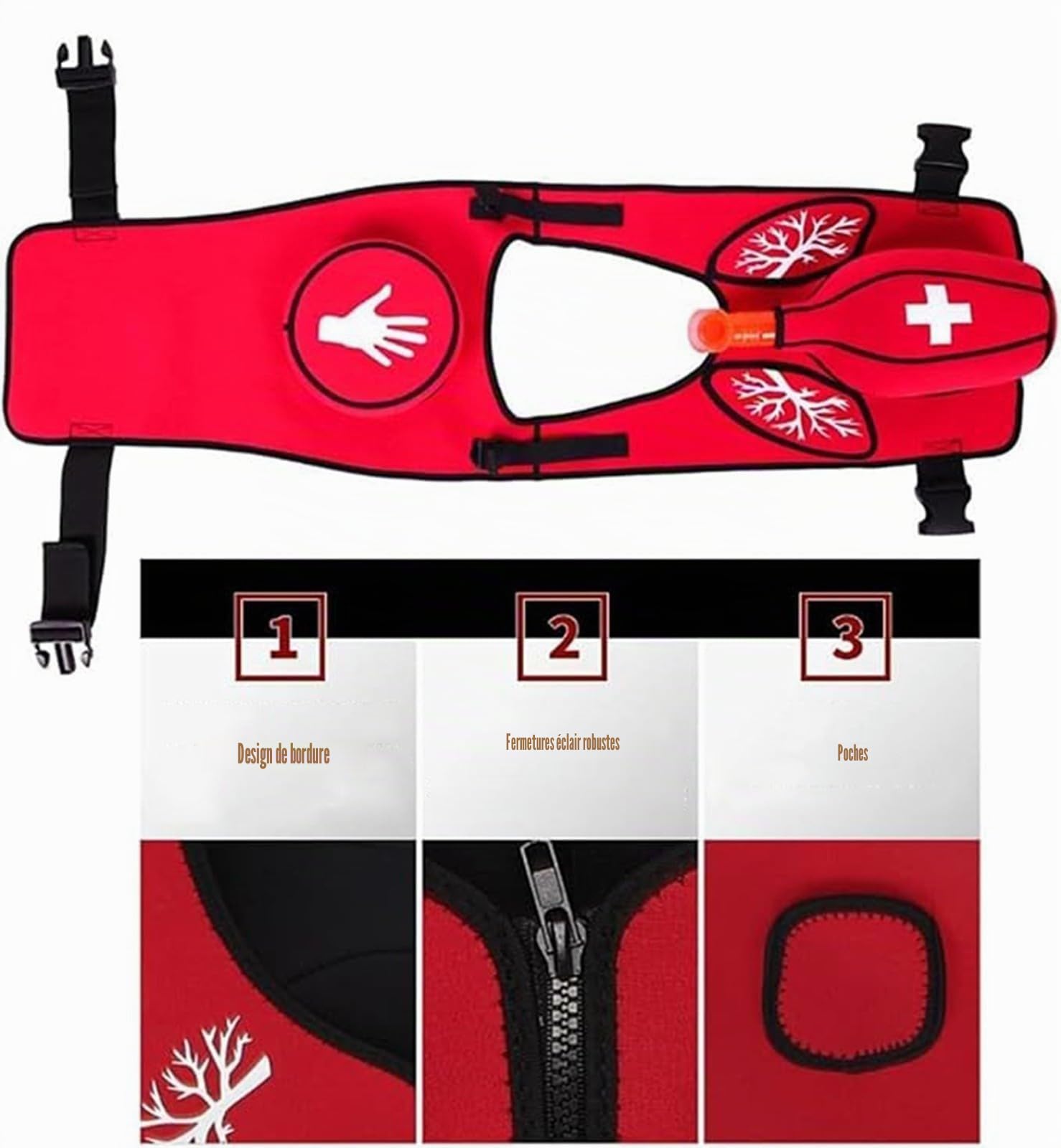 Gilet de formation aux premiers secours Heimlich, formation portable en RCR et premiers secours pour démonstrations pédagogiques pour adultes A