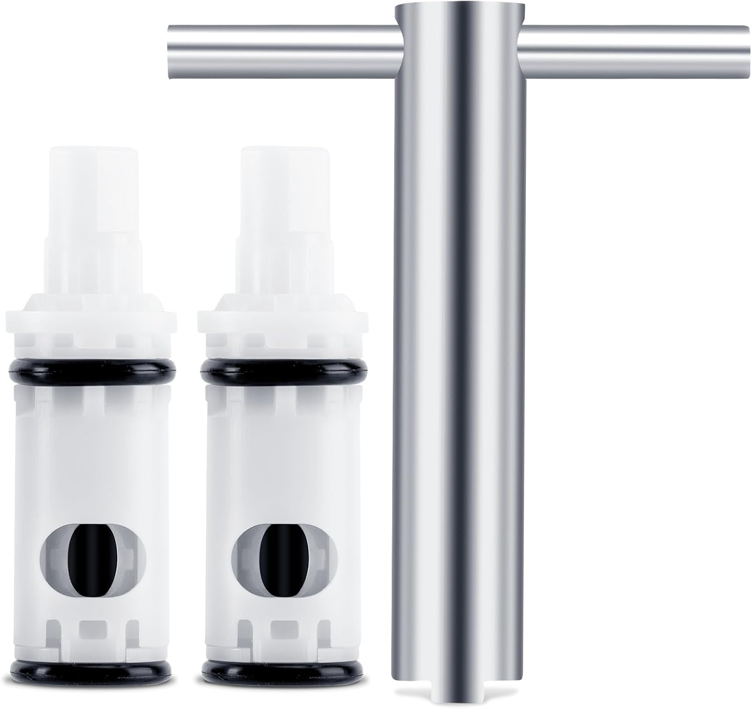 Faucet Cartridge Replacement Kit for Moen 1224 1224B Stainless Steel Cartridge Retainer Removal Tool with Handle for Most Double Handle Moen Faucets and Tub/Showers Repair Kit