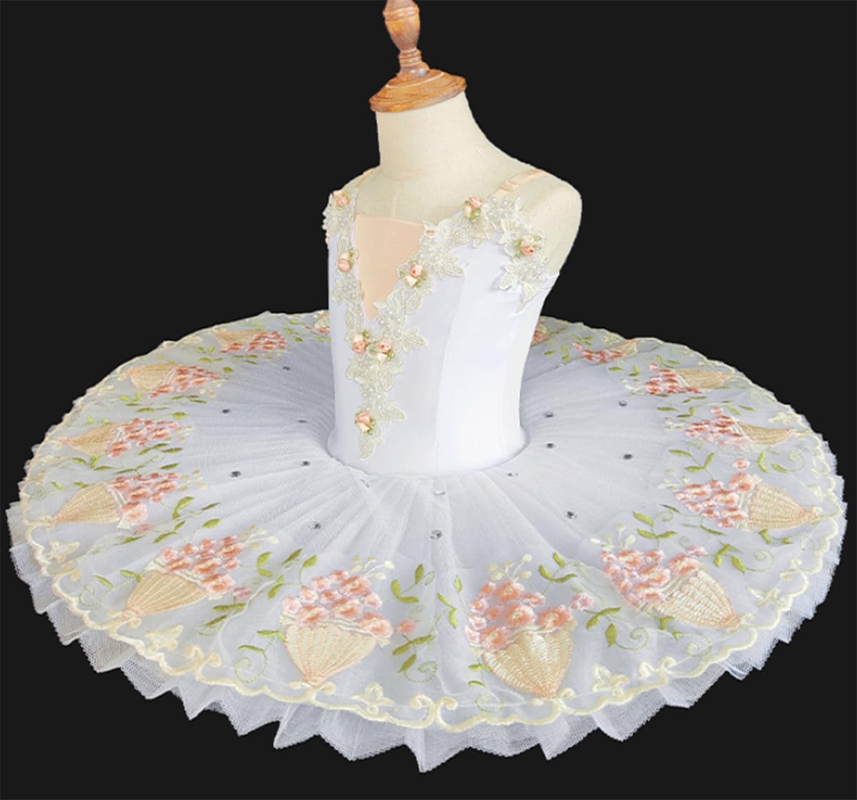 Tutú de panqueque Bordado para niñas tutú de Ballet Profesional para niñas Adultas Vestido de Fiesta de Bailarina de Baile