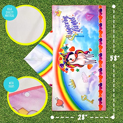 Beach Towel - Microfiber Beach Towels For Kids, Great For Beach, Bath, Swimming, Sports, Camping, Quick Fast Dry Sand Proof Super Soft Breathable And Lightweight Beach Towel (Unicorn, Hooded Towel) #TOP2