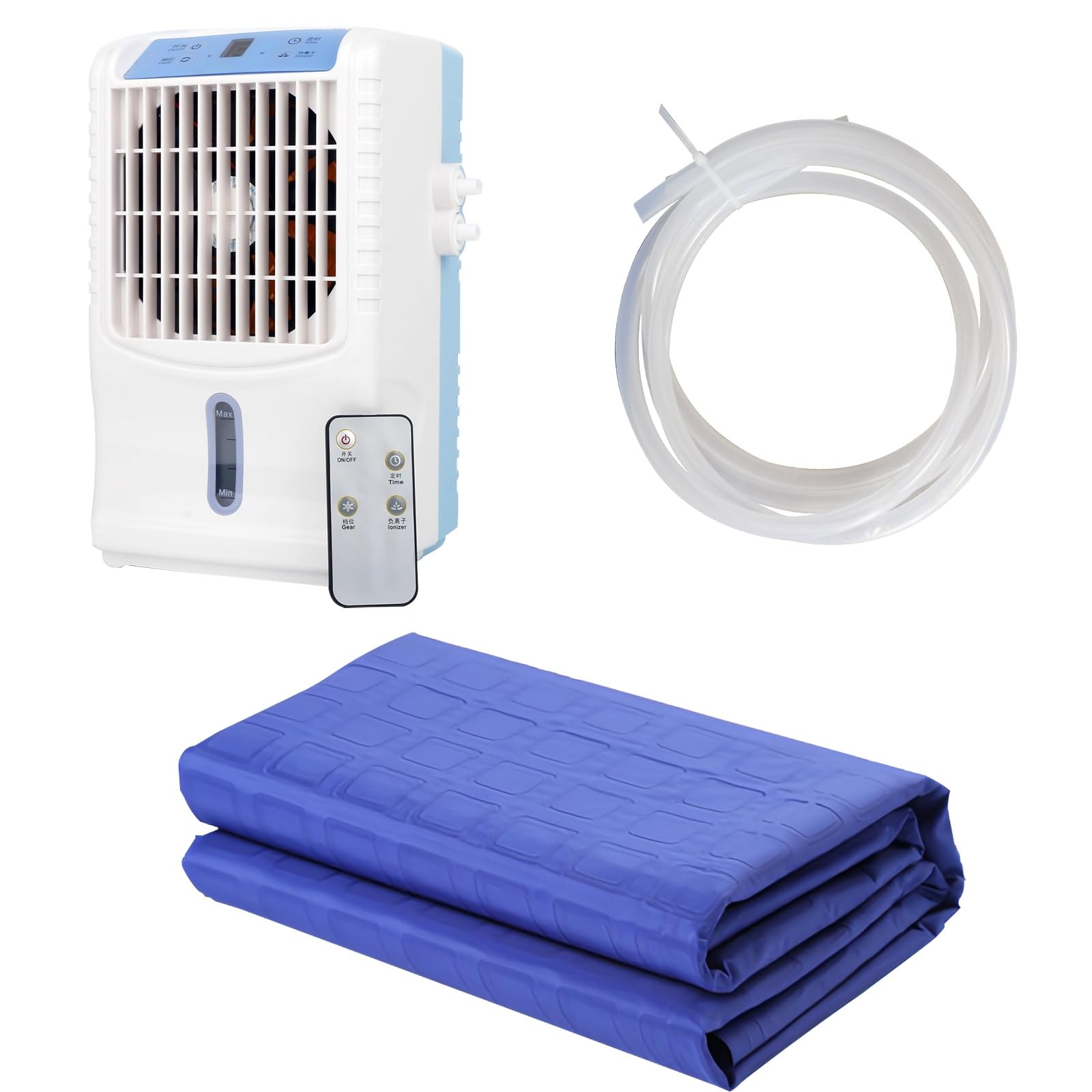 Wasserkühlende Matratzenauflage, Matratzenkühler mit Fernbedienung, 4-stufig Verstellbar, Belastung 200 kg, ideal für Camping und Haustierkühlung(W140cmxL160cm/W55inxL63in)