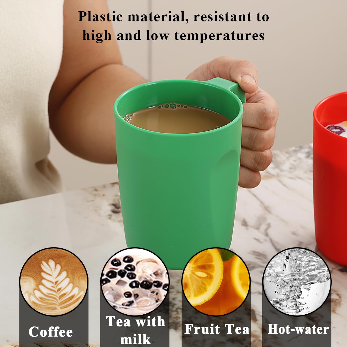 Set 8 Tazze Da Caffè Berglander 450ml - Plastica Colorata Infrangibile, Ideale Per Outdoor - Foto 7