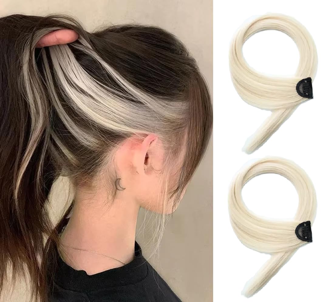 One Piece Clip In Hair Extension Highlights Streaks 25g - 40g (2, Blonde 25g)