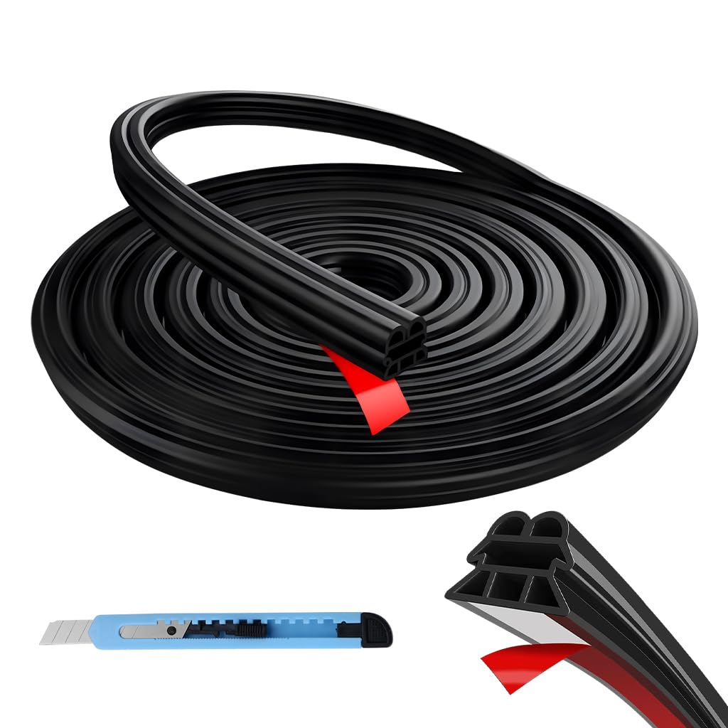 STHIRA® 16.4Ft Car Door Seal Strip Weather Stripping Car Rubber Seal Cuttable Door Edge Weather Strip Automotive Soundpr