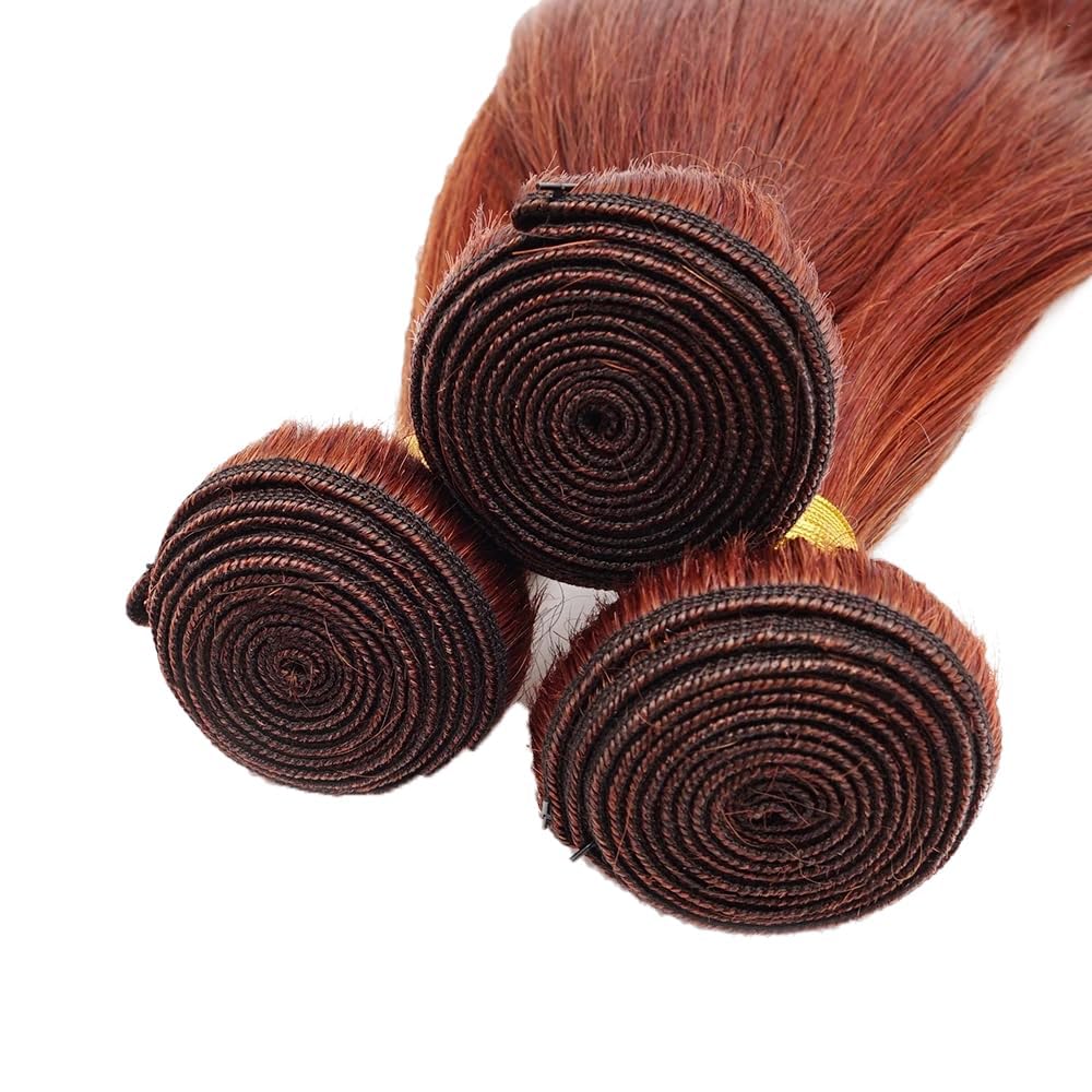 Amazon.com : Color #33 Human Hair Bundles Reddish Brown  display picture 1