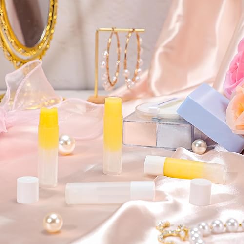 Miniatura 6 de Nuanchu 500 tubos vacíos de bálsamo labial de 0.19 onzas0.2 fl oz, tubos redondos de PVC para brillo labial con tapas, recipientes ligeros y