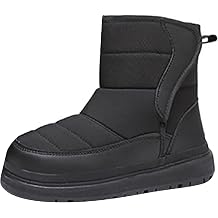 Boys Girls Soft Snow Boots Chunky Sole Non Slip Flat Ankle Booties Kids Waterproof Outdoor Hiking Insulated Shoes