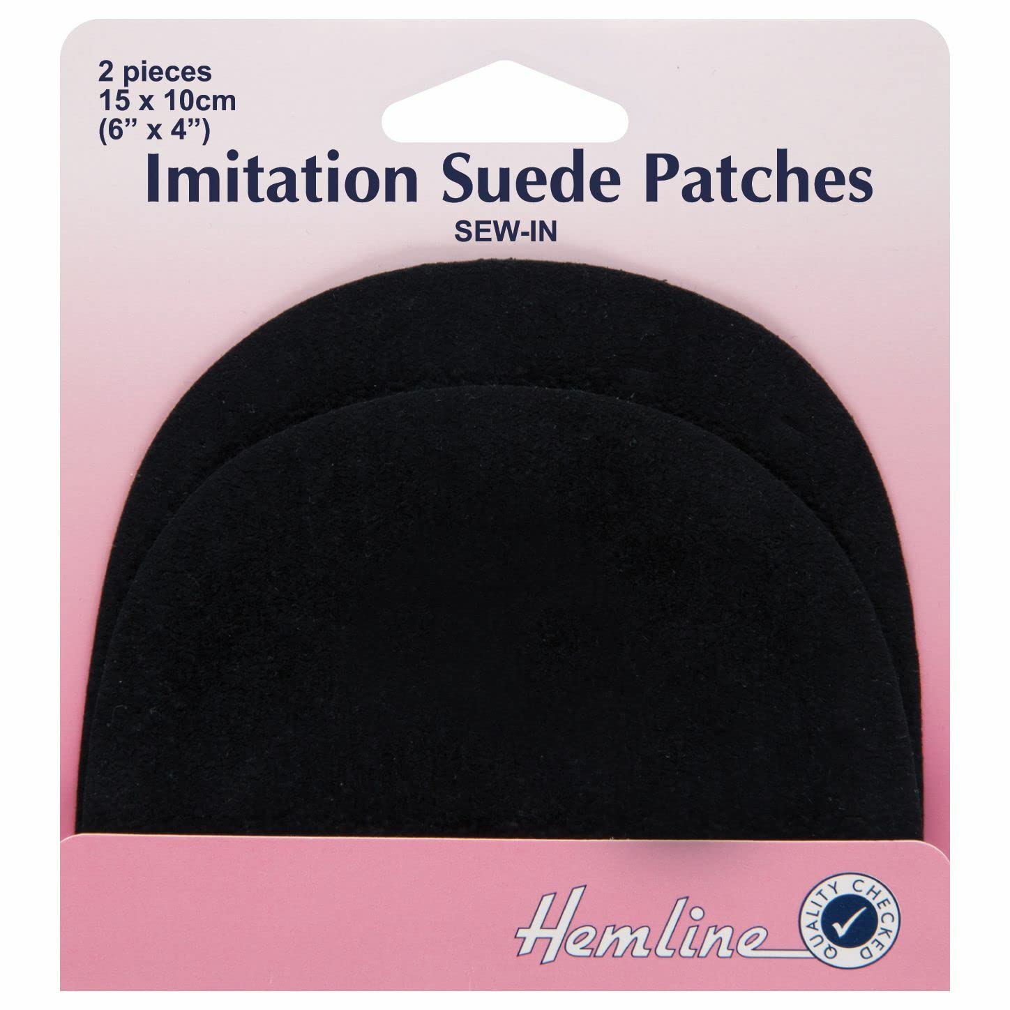 Hemline Black Imitation Suede Patches