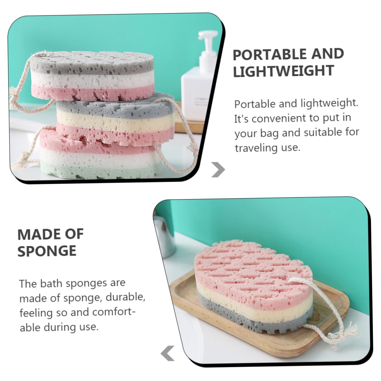 Angoily 18piezas Esponjas De Baño Exfoliantes Para Adultos Esponjas De Limpieza Suaves y Absorbentes Aleatorios