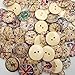 AKOAK 50 Piece Pack 20mm New Vintage Style Popular Bulk Mixed Craft Wooden Clock Buttons Two-Holes Round Wooden Buttons Sewing Accessories Decorative Buttons