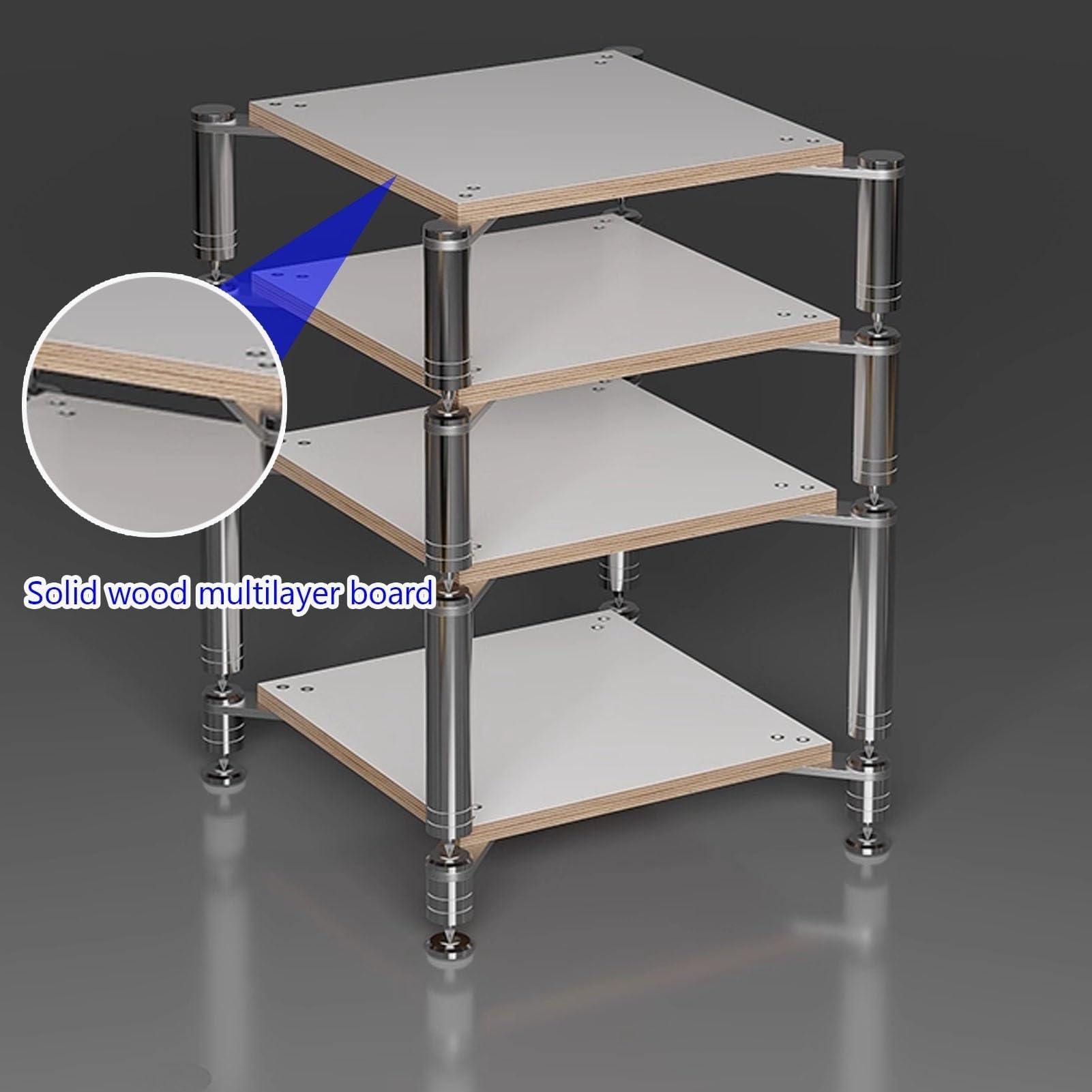 Armadio stereo – mensola per proiettore, supporto audio-video, supporto AV multimediale, armadio aperto per componenti stereo con piedini ammortizzanti, armadio multifunzione (#a, 59 x 59 x 80 cm)
