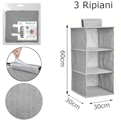 Oceano Hängeorganizer, Kleiderschrank, Regale, Ankleidezimmer, faltbar, platzsparend, Regal, Hut, Socken, Schuhe, Unterwäsche, Handtücher, Zubehör (4 Ebenen)