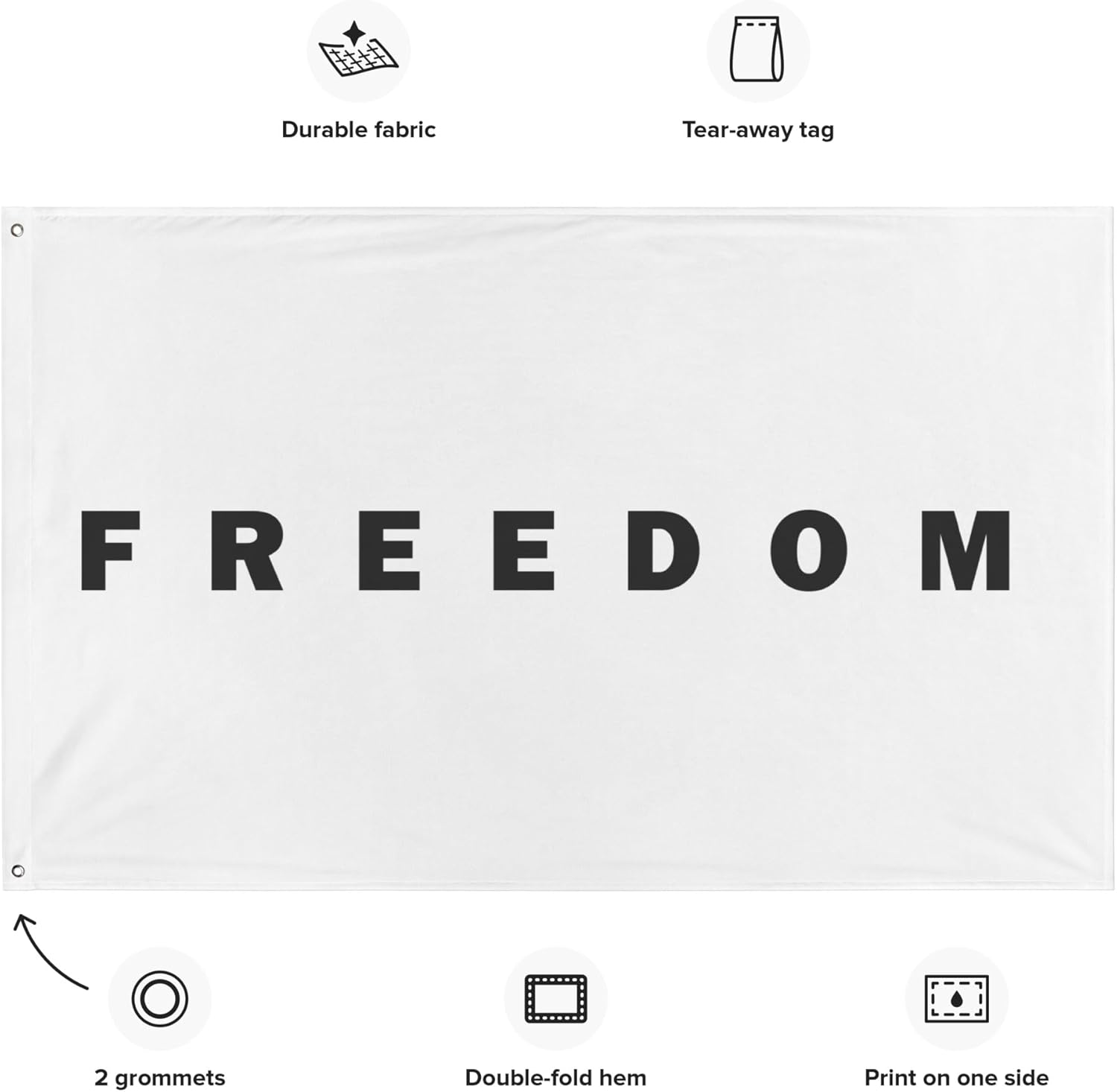 FREEDOM White Flag - USA pride remember We Are Charlie 3x5ft wall banner - maga republican america first flagpole flag