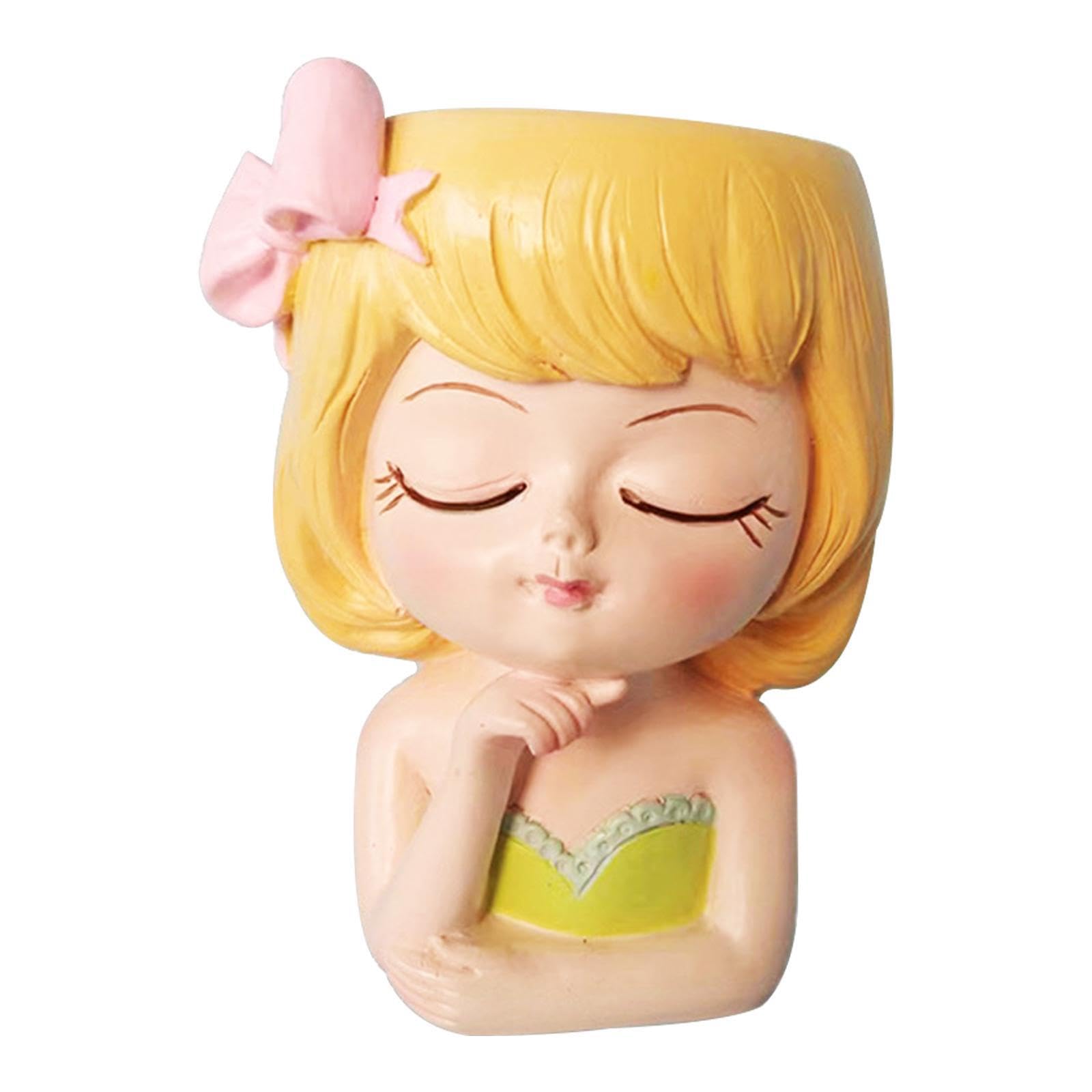 Zambuph Girls Bust Vases Elegant Portrait Planter Flowerpot Beautiful Statue Adds Unique Flair To Home Decor Bust Vase Planters Portrait Planter Flower Pot Bar, Style D