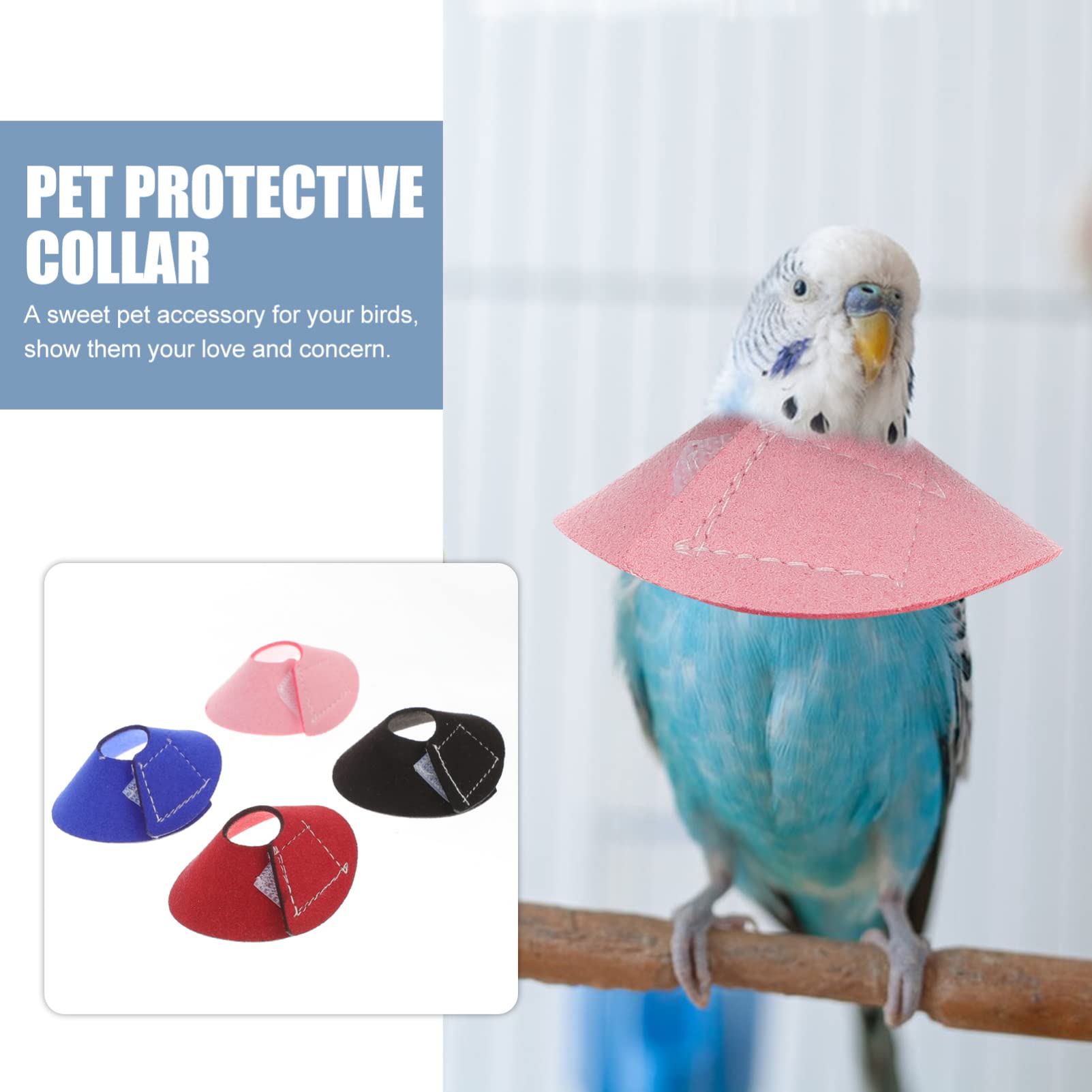 Amazon | ledmomo 鳥用エリザベスカラー 4個セット インコ用