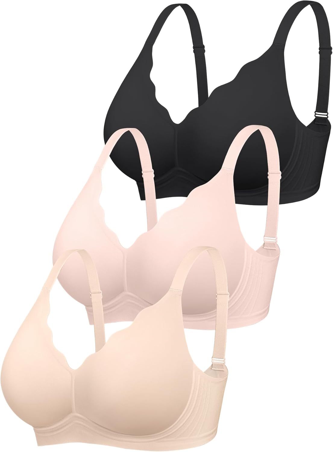 Cuteio Jelly Bras for Women - S-2XL Wireless Seamless Padded Bralette with Support, No Underwire Comfortable T-Shirt Bra