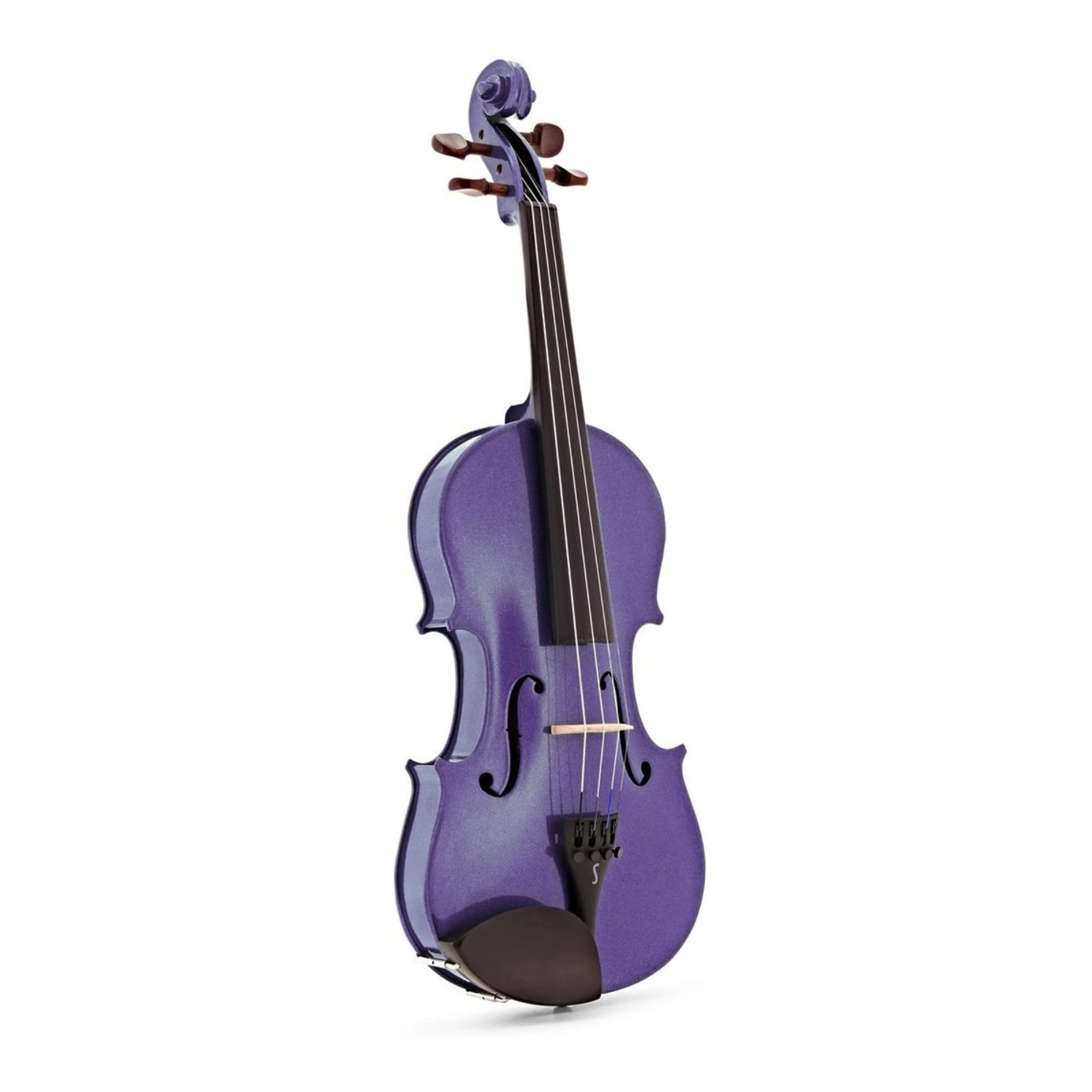 Stentor Violín arlequín tamaño 1/4, violín para intermedios con arco de fibra de vidrio P&H, estuche ligero, instrumento de cuerda colorido 1401FPU, morado