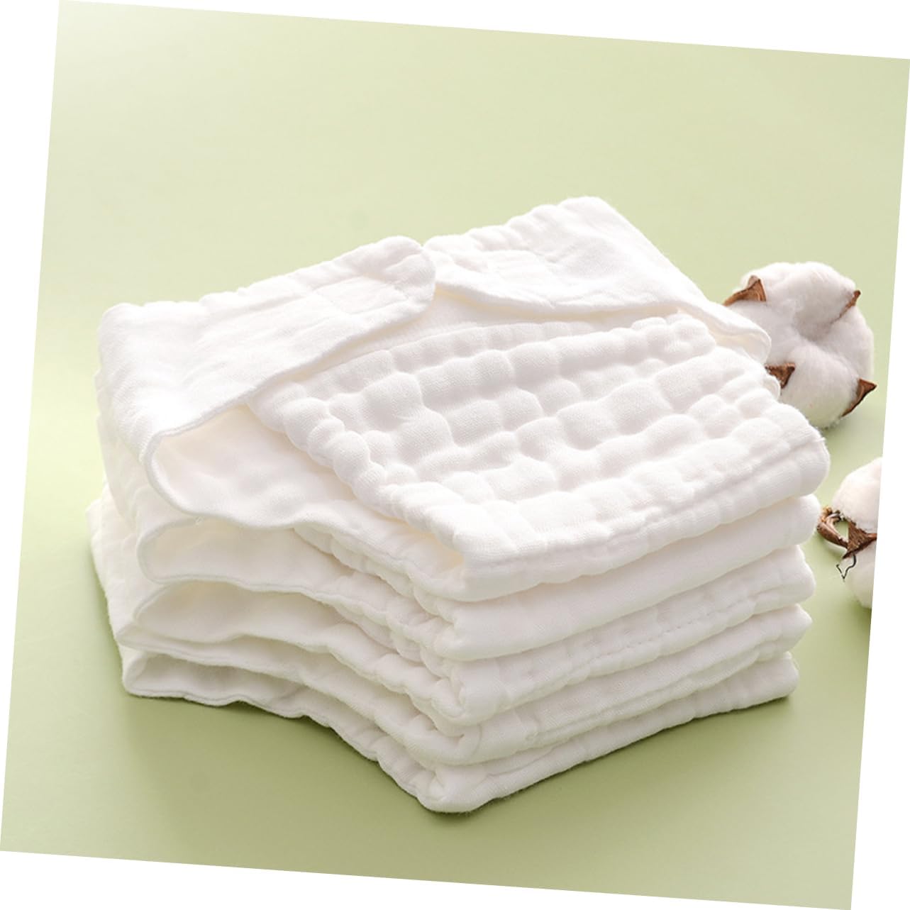 COLLBATH 5Pcs Washable Reusable Cotton Baby Cloth Diaper Liners Soft Absorbent Nappy Inserts for Newborns Size S for Daily Use and Swimming