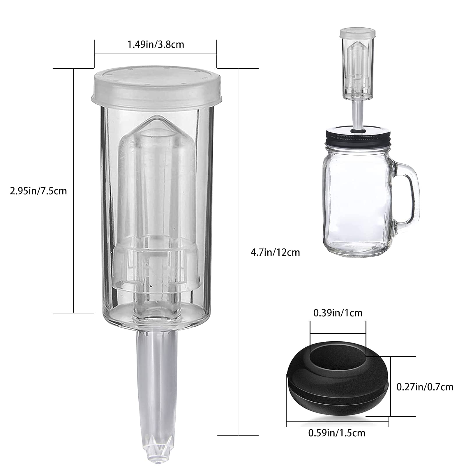 BEELUKY 6 stuks gistdispensers, airlock voor gisting