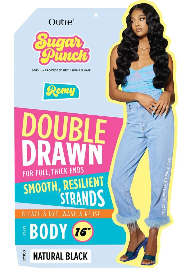 Sugar Punch 100% Unprocessed Remi Human Hair - Body 16" (NATURAL BLACK)