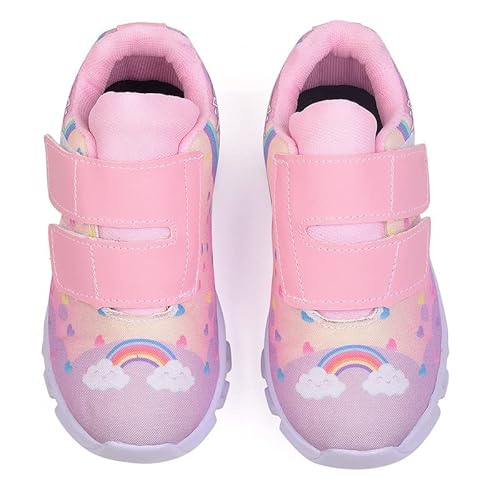 Tenis Infantil De Led Unicornio Calce Facil Meninas LIGHT + Mochila Chinelo Oculos Relogio Cor:Rosa;