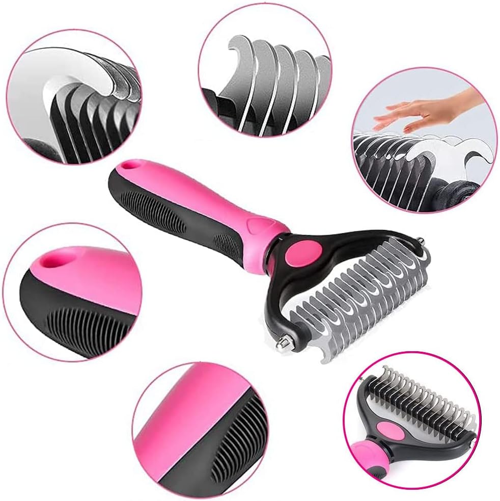 Pet Double-sided Comb, Double Sided Grooming Comb, Pet Grooming Undercoat Rake, Double Sided Grooming Rake and Brushes - Image 4