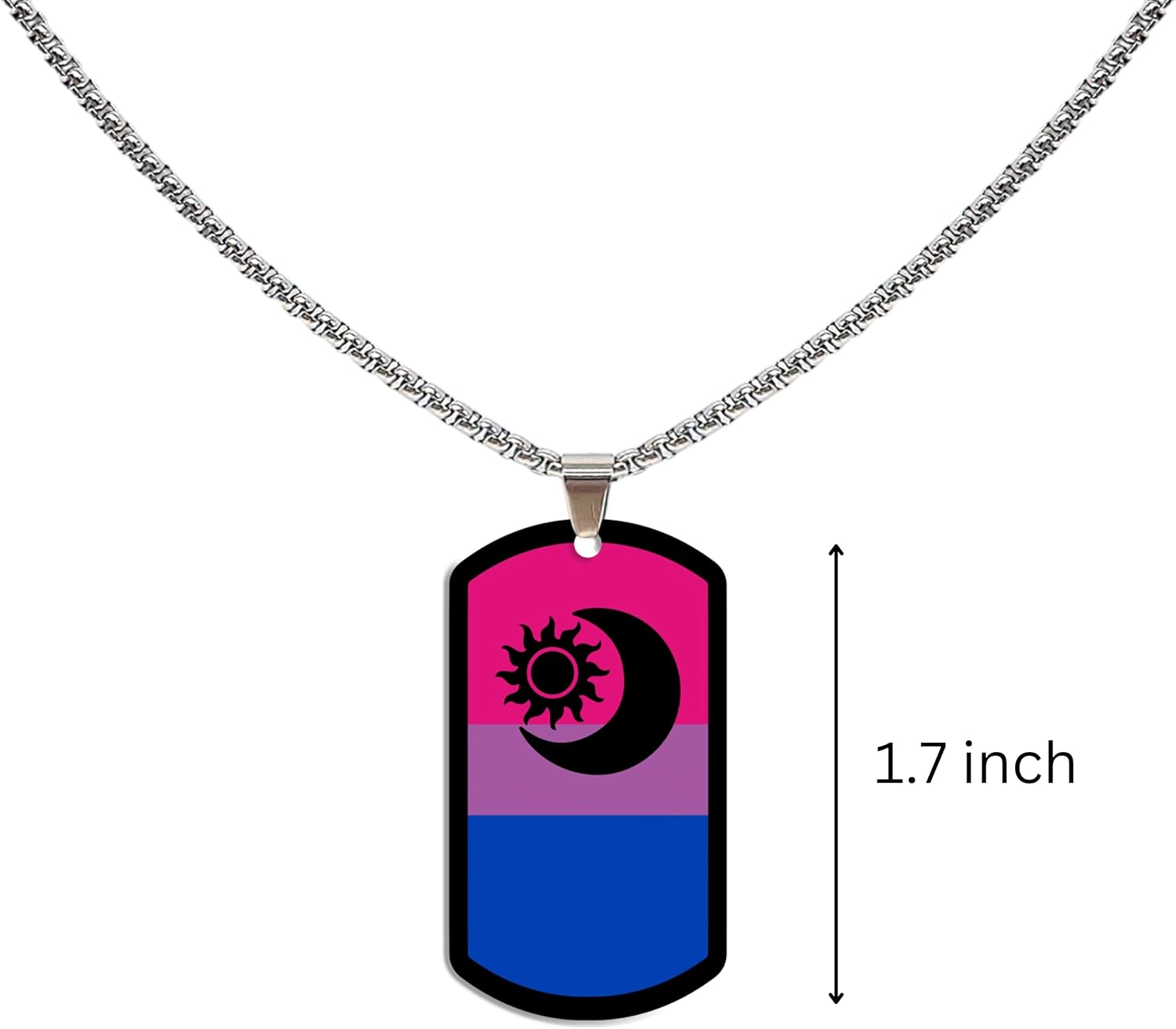 LAMIBEE LGBTQIA+ Rainbow Pendant Necklace, Reflects Pride Colors for Lesbian, Gay, Bisexual, Transgender, Non-Binary, and More, Adjustable Sun Catcher Design - Image 6