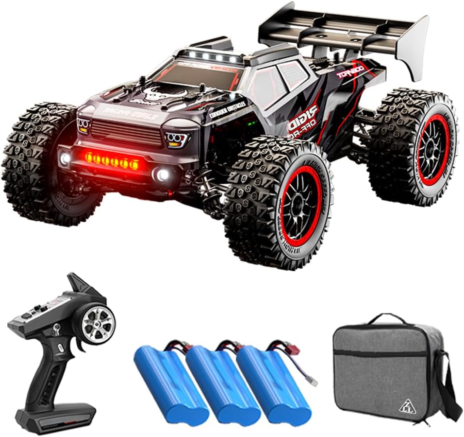 MAX 50mph Fast RC Cars for Adults with Carrying Bag, 1/16 Brushless Motor High Speed Remote Control Car, 4WD Drift Off Road RC Truck with 3 Lipo Batteries