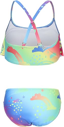 Miniatura 2 de Traje de baño de dos piezas para niñas, traje de baño hawaiano para niños de 3 a 16 años