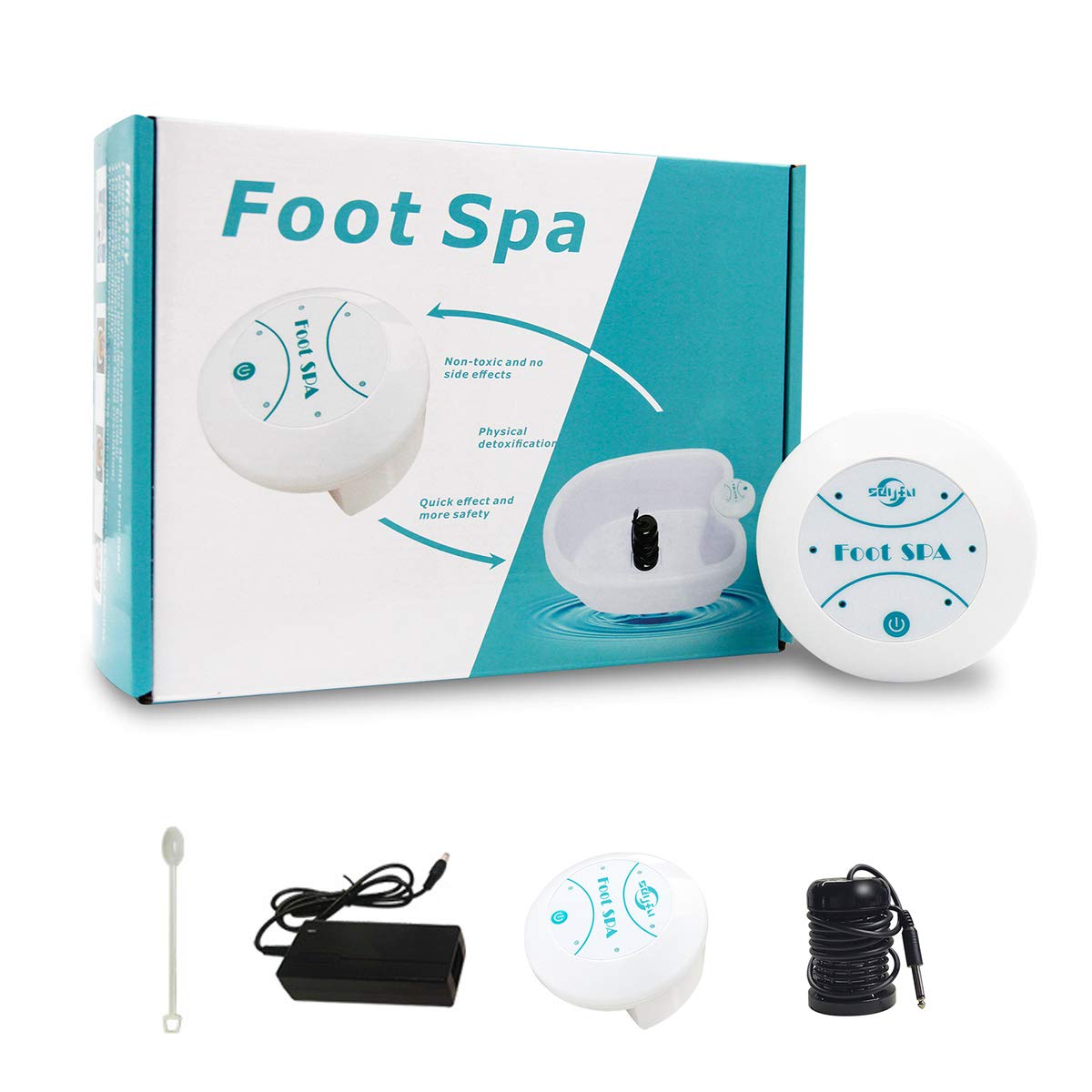Tragbare All-in-One-Negativ-Ionen-Detox-Fußmassage, Heimgesundheits-SPA-Maschinen-Fußbad, für den Heimgebrauch im Spa-Club-Salon oder als Urlaubsreisegeschenk (Wanne Nicht im Lieferumfang enthalten)