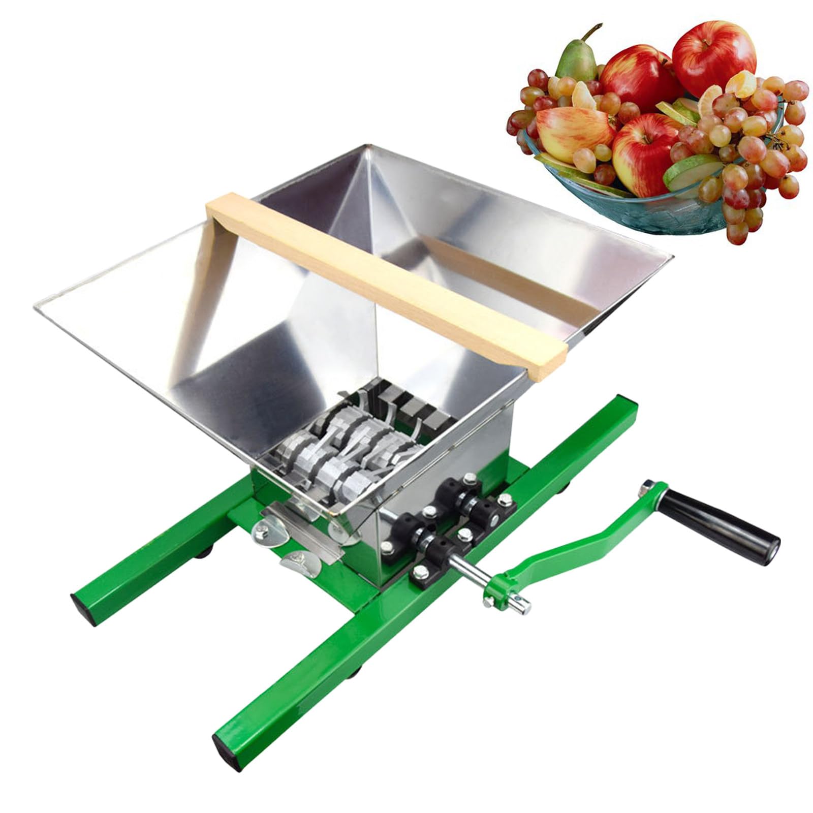JXYQ Manual Fruit Crusher and Press with Hand Crank, 7L Capacity for Berries, Grapes, and Vegetables