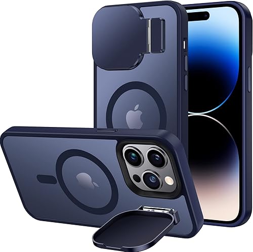 Silverback para iPhone 14 Pro Funda con Cubierta de Cámara, Funda Compatible con MagSafe con Soporte Integrado, Funda Magnética para Teléfono