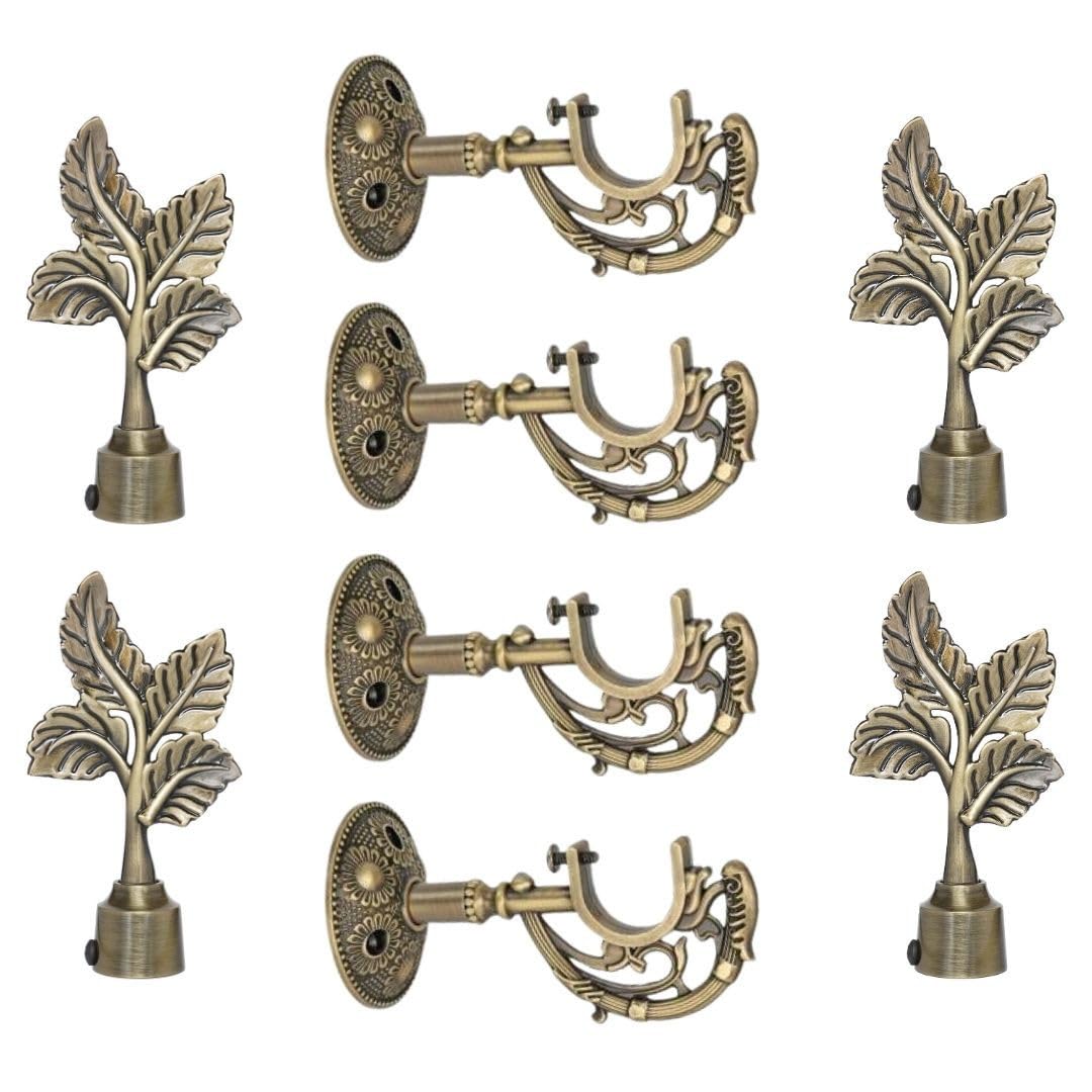 RKOING® Leaf Shaped Aluminium Curtain Bracket with Support 1 Inch Rod Decorative Antique Finish Curtain Support for Window Rod Support Fittings (Pack of 4, Antique) (B0CBKWGZ92) Amazon Price History, Amazon Price Tracker