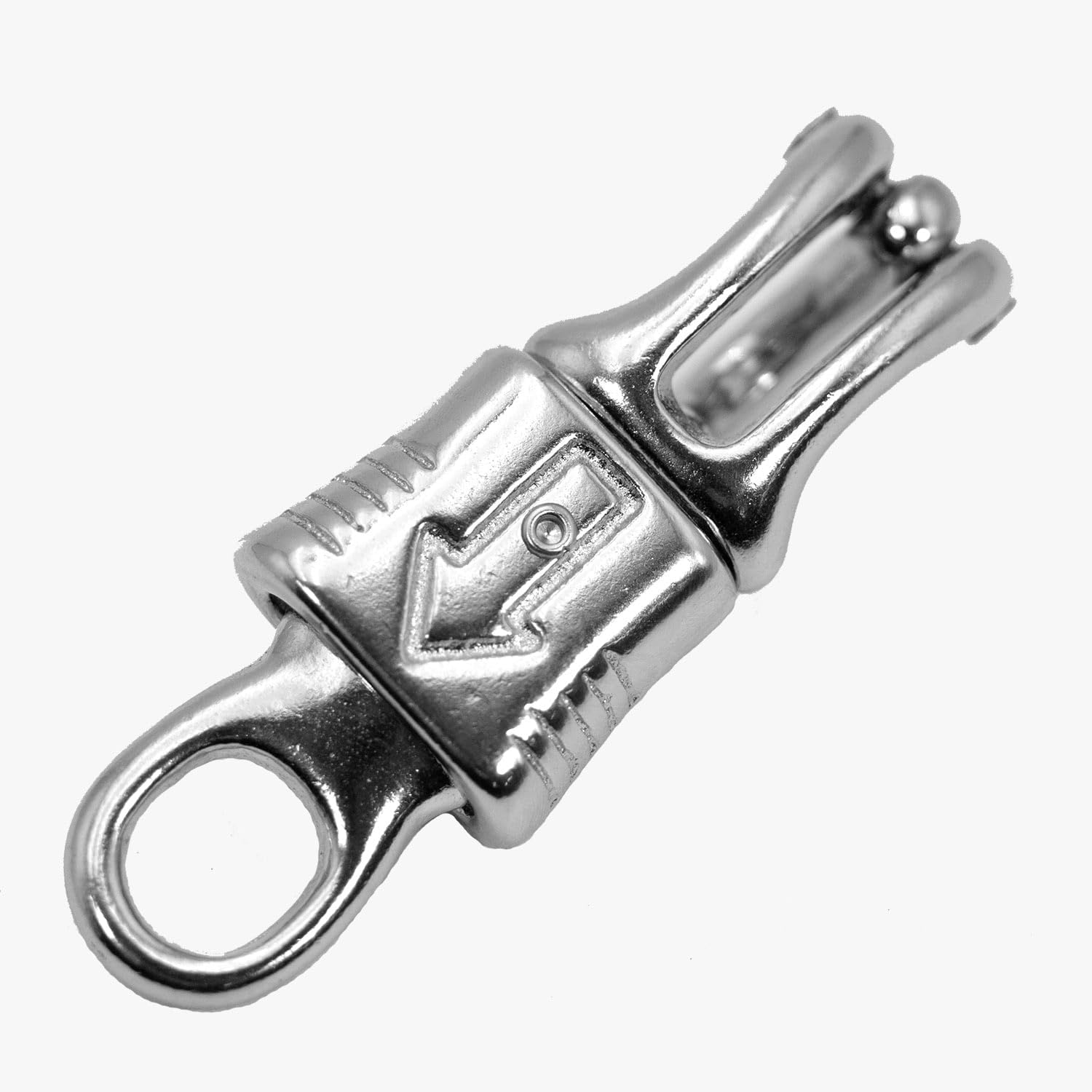 Jeffers Round Eye Nickel Plated Panic Snap, 3/4" x 3-5/8", Quick Release Hook, Horse Tack Snap for Lead Rope, Cross Ties or Chains, Replacement Hardware, Farm Equipment, Stable Supplies - 1 Pack