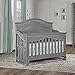 Evolur Cheyenne 5 in 1 Full Panel Convertible Crib in Storm Grey, JPMA & Greenguard Gold Certified, Crafted Out of kiln-Dried Hardwood, Features a high-Arch headboard & 3 Mattress Height Settings