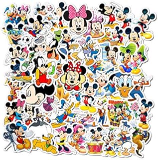 50Pcs Mickey Mouse Stickers Laptop Water Bottles Phone Skateboard Car Computer Bicycle Motorcycle Minnie Mouse Princess Stickers Vinyl Waterproof Aesthetic Stickers Pack for Teens Kids Adults Children