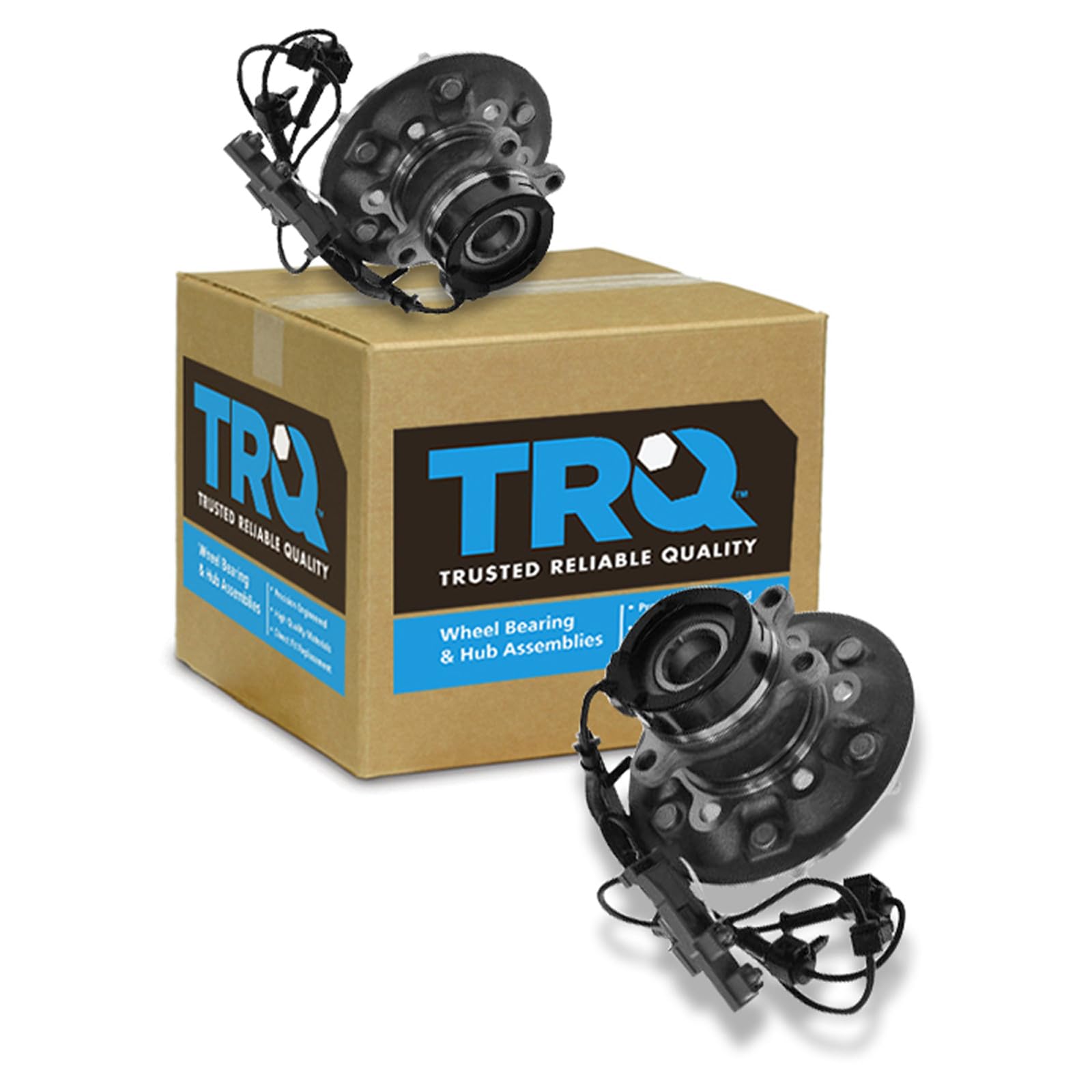 TRQ 2 Piece Front Wheel Bearing &amp; Hub Assembly Set 4WD