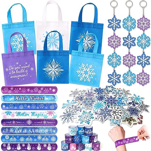 Tacobear 86PCS Reine des Neiges Pinata Anniversaire Fille Frozen Sac Cadeau Slap Bracelets Porte-Clés Autocollant Jeux Cadeau Anniversaire Enfants Invites...