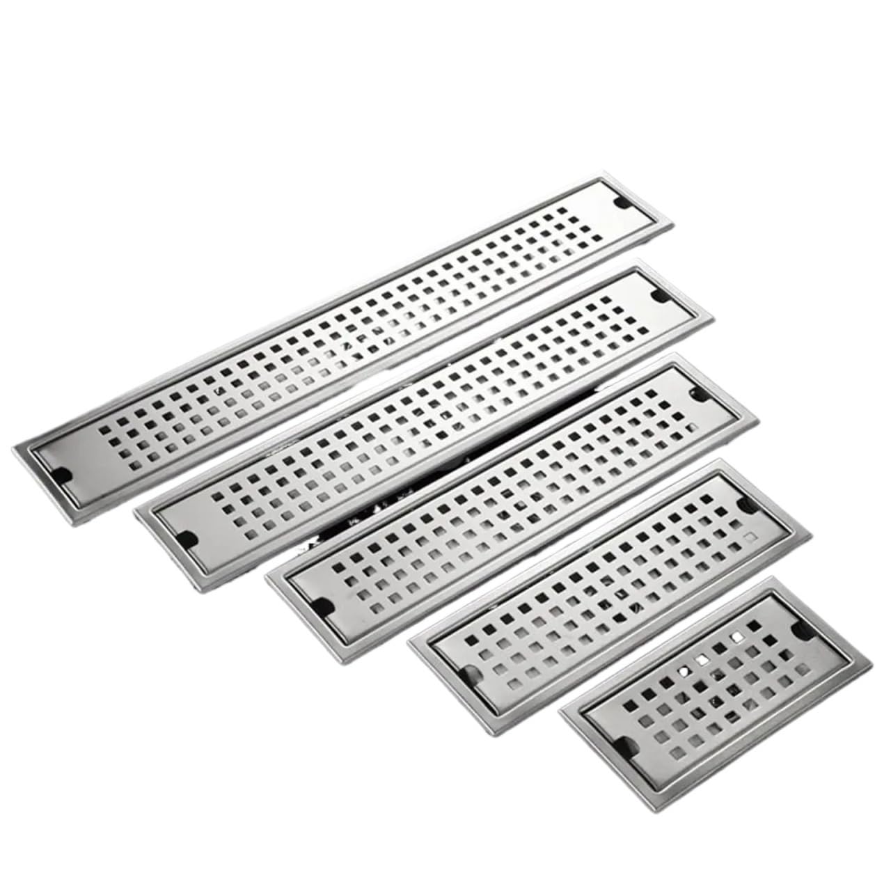 Stainless Steel Drainage Grate, Rectangular Linear Shower Floor Drain Cover Multicolor 10x20-50cm(Black-10-40cm)