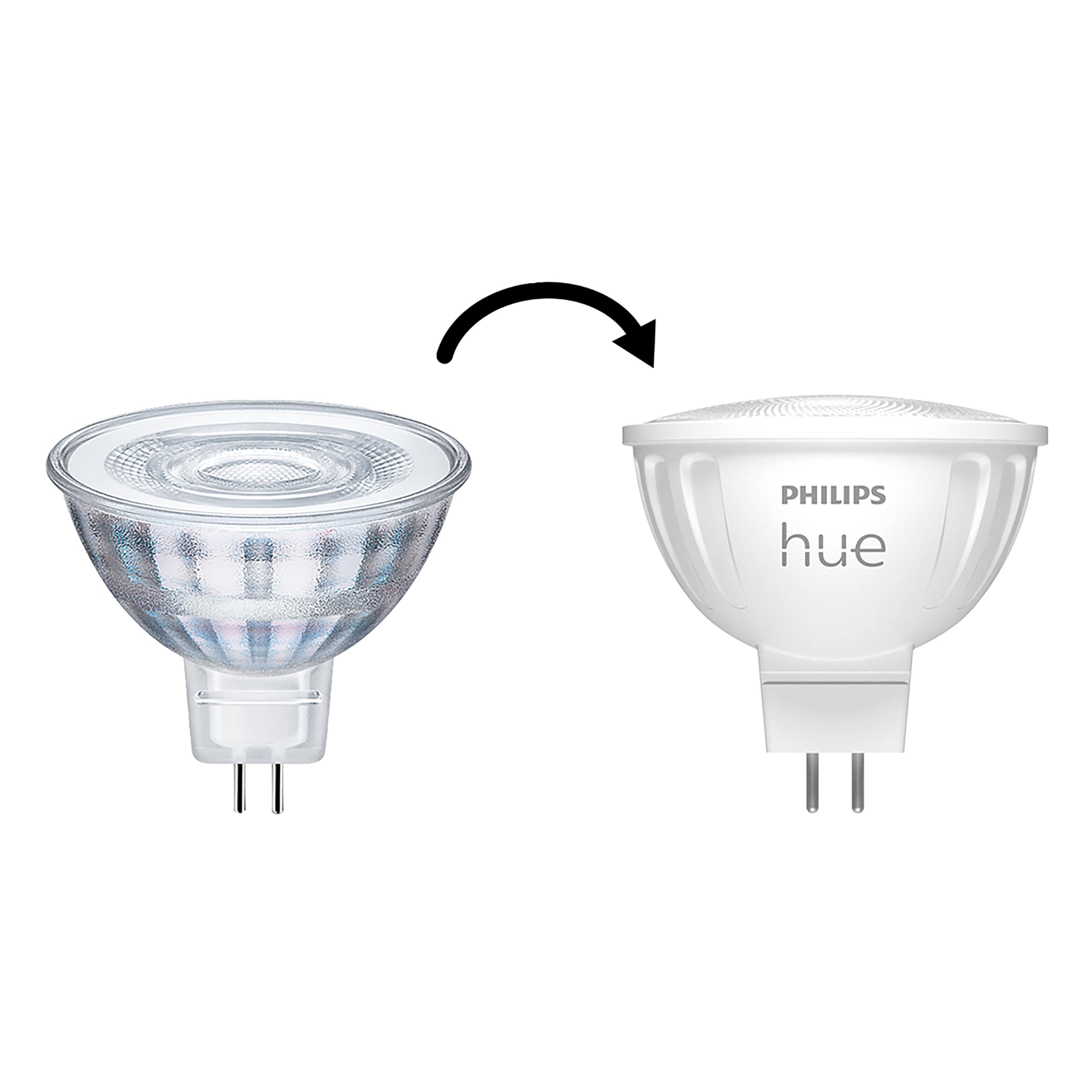 Philips Hue Vorteilspaket - GU5.3 - mit 4 Spots (MR16) - 12V - Weißes und Farbiges Licht - inkl. 1 Hue Dimmschalter - Hue White and Color Ambiance