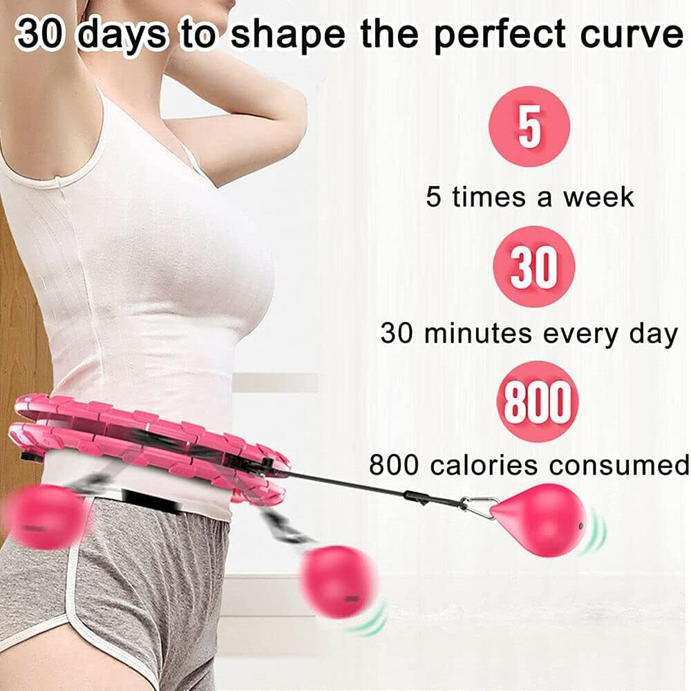 Smart Hula Hoop, Erwachsener Smart Hula Fitness Hoop mit Gewicht, 27 abnehmbare Knoten, Hula Hoop für Kinder, Erwachsene, Anfänger, Gewichtsverlust, Fitness, Massagen, Hoola Hoop