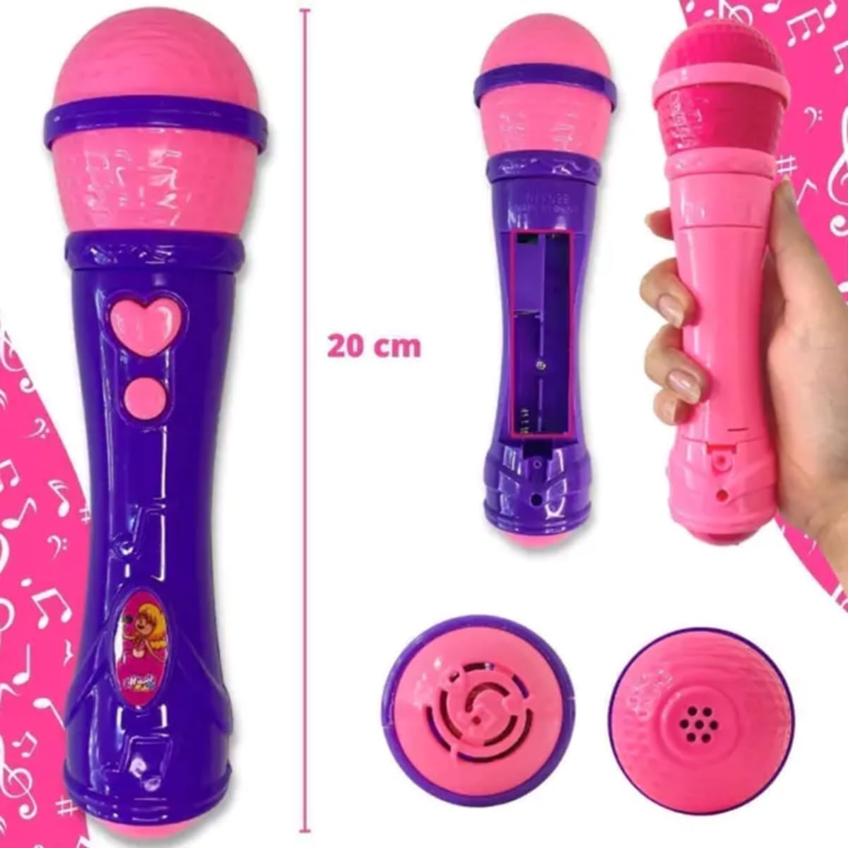 Microfone infatil brinquedo karaokê - TYDA (ROSA)
