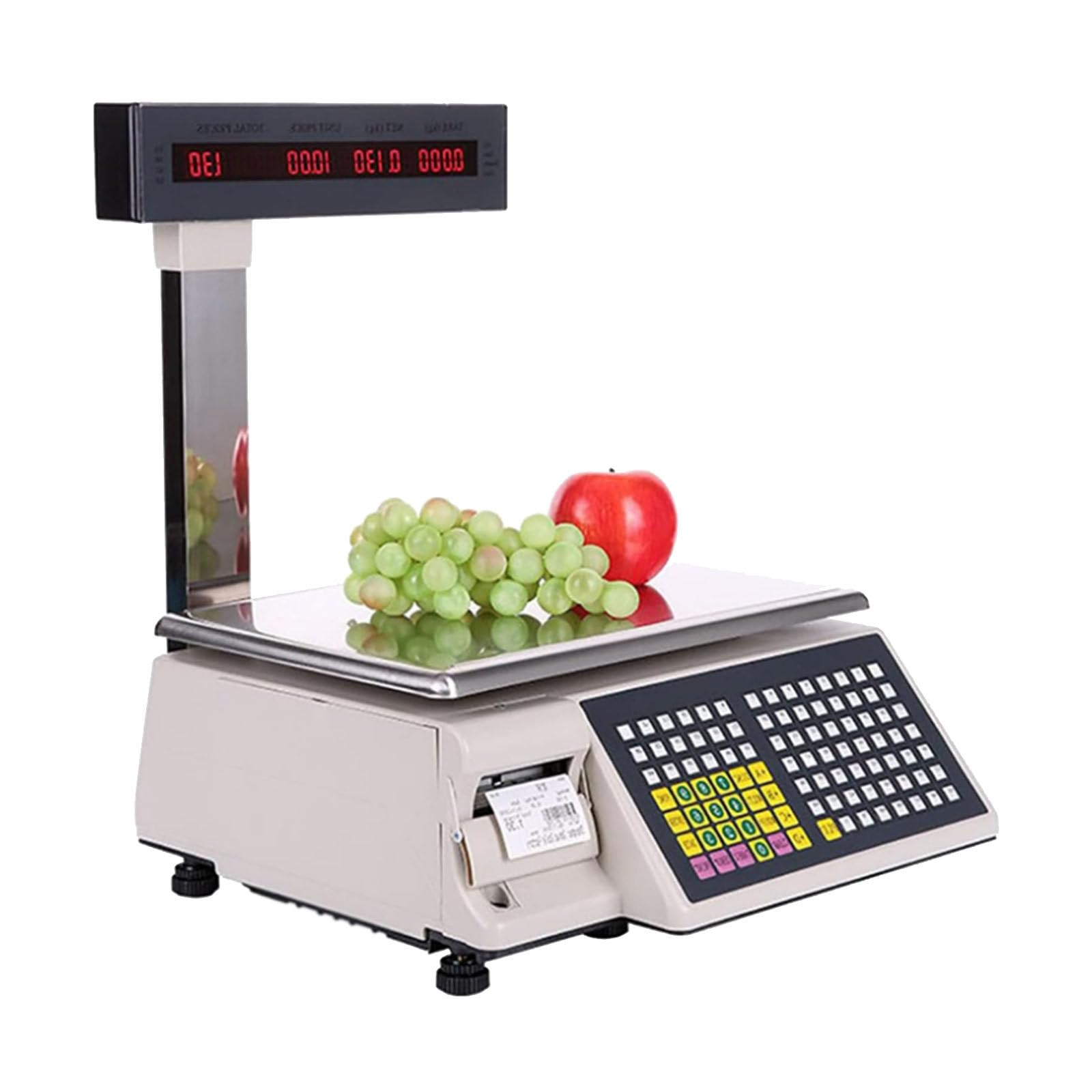JKJZSALJ Label Printing Scale,Digital Weighing Scale,Front And Rear Dual Display,71 Shortcut Keys,Suitable For Supermarket/Retail Store/Warehouse Weighing