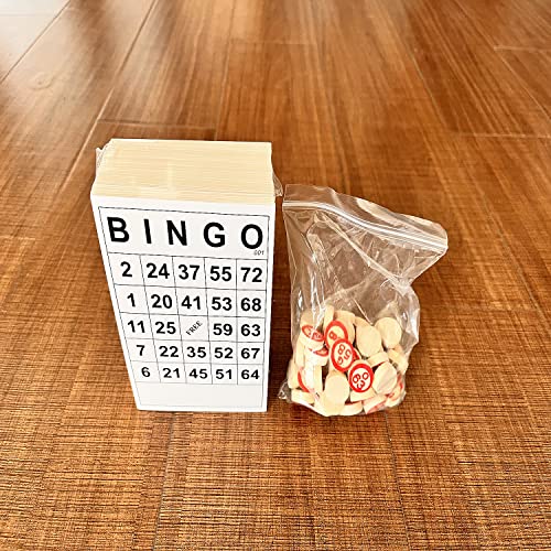 SEETOOOGAMES Vintage Wooden Bingo Game Set-120 Bingo Number Cards and 75 Chess – Image 6